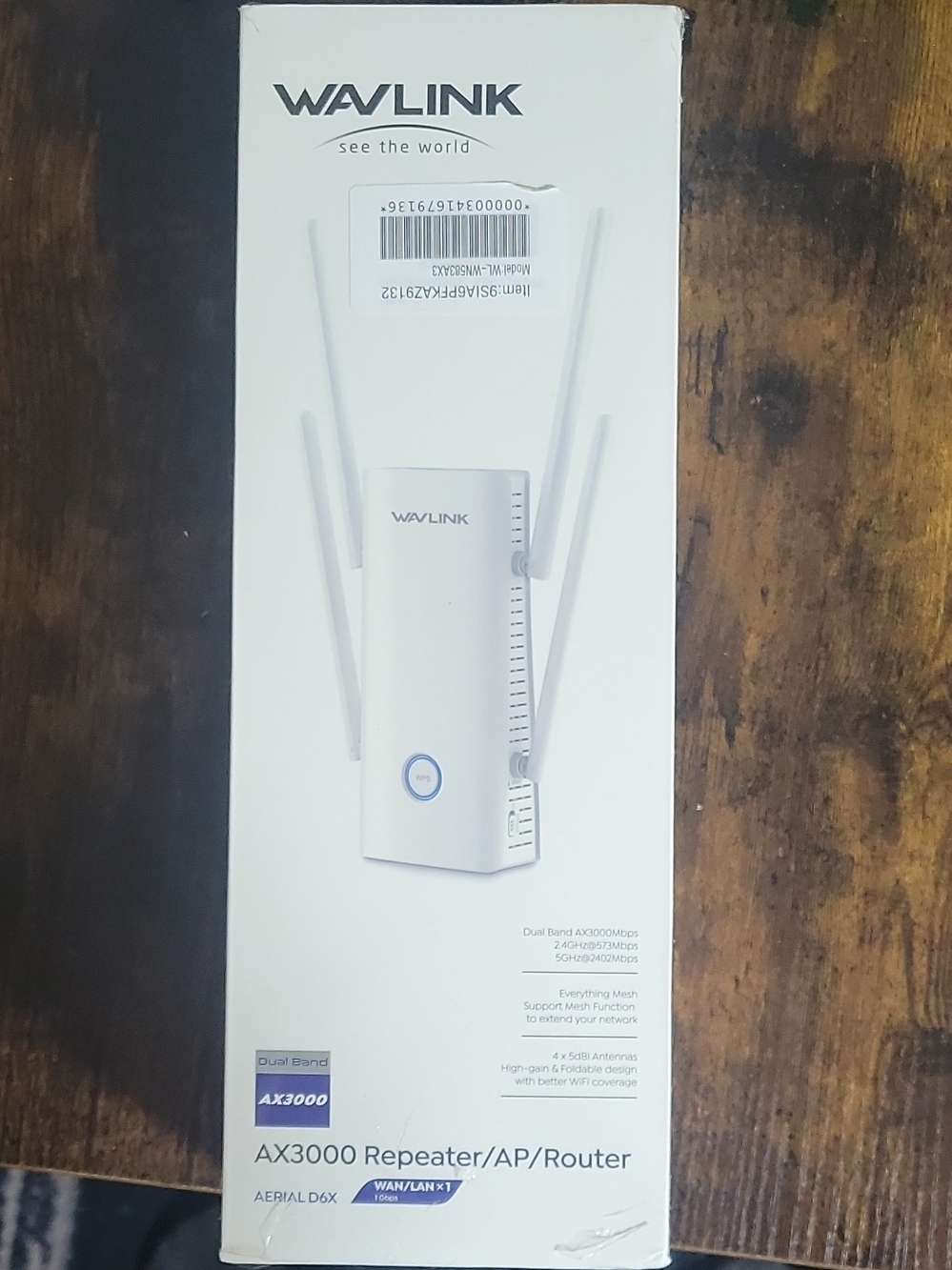 Wavlink AX3000 White Dual‑Band Wi‑Fi Repeater & Router